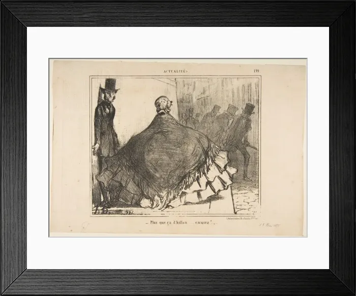 Framed Print : Plus que ca d ballon... excusez!, from Actualites, published in Le Charivari Framed Print : Plus que ca d ballon... excusez!, from Actualites, published in Le Charivari