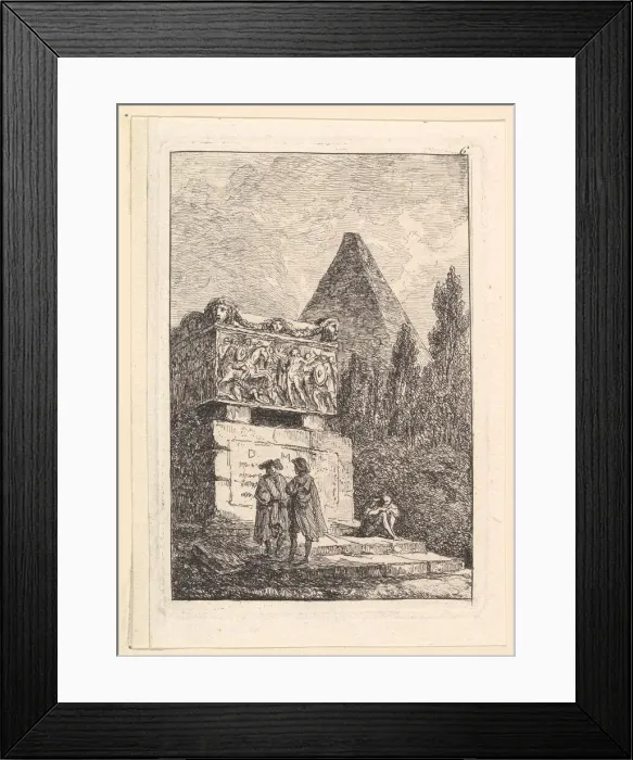 Framed Print : Le Sarcophage. n. d. Creator: Hubert Robert Framed Print : Le Sarcophage. n. d. Creator: Hubert Robert