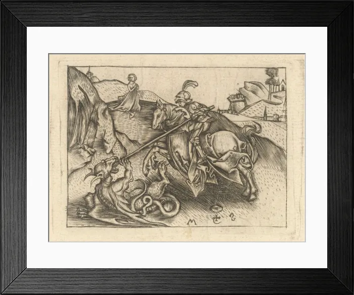 Framed Print : St. George, ca. 1435-1503. Creator: Israhel van Meckenem Framed Print : St. George, ca. 1435-1503. Creator: Israhel van Meckenem