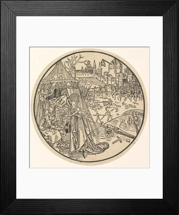 Framed Print : Judith with the Head of Holofernes. Creator: Israhel van Meckenem Framed Print : Judith with the Head of Holofernes. Creator: Israhel van Meckenem