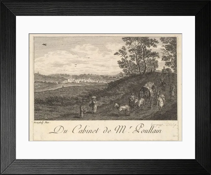 Framed Print : Landscape with Cart after the painting in the cabinet of Mr. Poullain, 1780 Framed Print : Landscape with Cart after the painting in the cabinet of Mr. Poullain, 1780