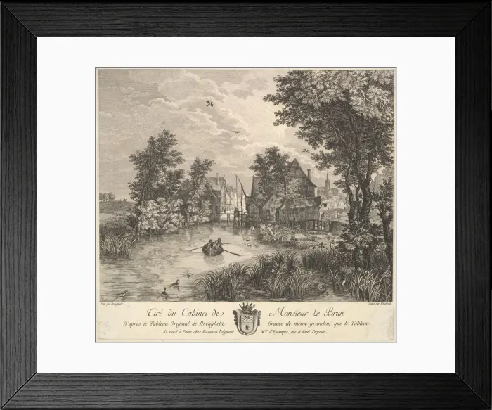 Framed Print : River Landscape after the painting in the cabinet of Mr. Poullain, 1780 Framed Print : River Landscape after the painting in the cabinet of Mr. Poullain, 1780