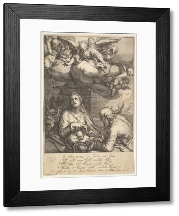 Framed Print : The Nativity. Creator: Jacob Matham Framed Print : The Nativity. Creator: Jacob Matham