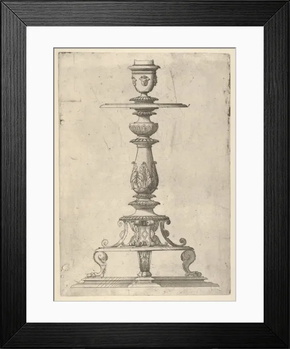 Framed Print : Design for a Candlestick, 1548-49. Creator: Jacques Androuet Du Cerceau Framed Print : Design for a Candlestick, 1548-49. Creator: Jacques Androuet Du Cerceau