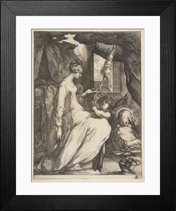 Framed Print : Virgin and Child with an Angel, 1612-16. Creator: Jacques Bellange Framed Print : Virgin and Child with an Angel, 1612-16. Creator: Jacques Bellange