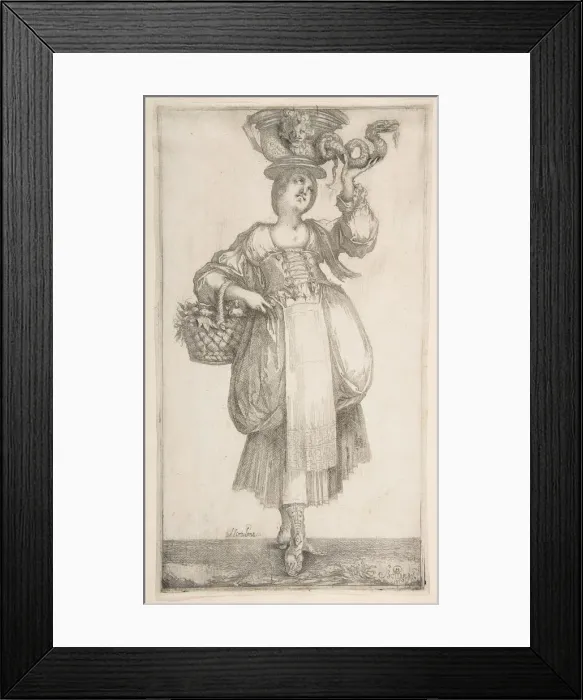 Framed Print : Hortulana, from Hortulanae series, 1611. Creator: Jacques Bellange Framed Print : Hortulana, from Hortulanae series, 1611. Creator: Jacques Bellange