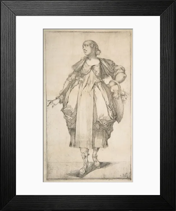 Framed Print : Gardener with a Basket on her Arm, from Hortulanae series, 1612-16 Framed Print : Gardener with a Basket on her Arm, from Hortulanae series, 1612-16