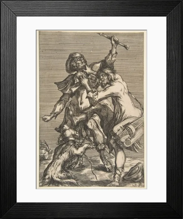 Framed Print : Two Fighting Beggars, 1612-16. Creator: Jacques Bellange Framed Print : Two Fighting Beggars, 1612-16. Creator: Jacques Bellange