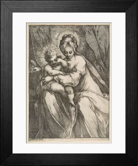 Framed Print : Madonna with a Rose, 1595-1616. Creator: Jacques Bellange Framed Print : Madonna with a Rose, 1595-1616. Creator: Jacques Bellange