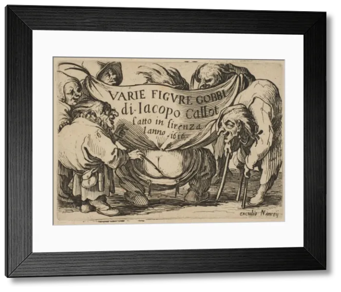 Framed Print : Frontispiece, from Varie Figure Gobbi, suite appelee aussi Les Bossus Framed Print : Frontispiece, from Varie Figure Gobbi, suite appelee aussi Les Bossus