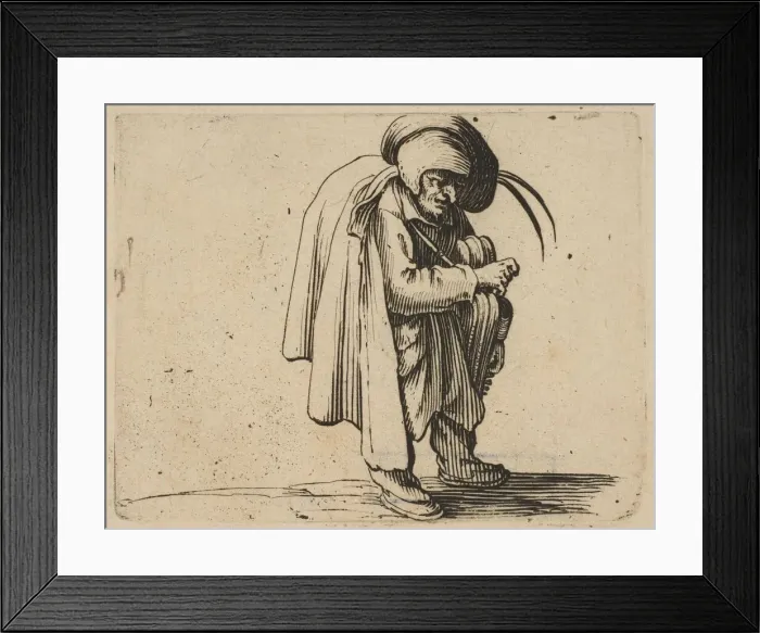 Framed Print : Le Jouer de Vielle (The Hurdy-Gurdy Player), from Varie Figure Gobbi