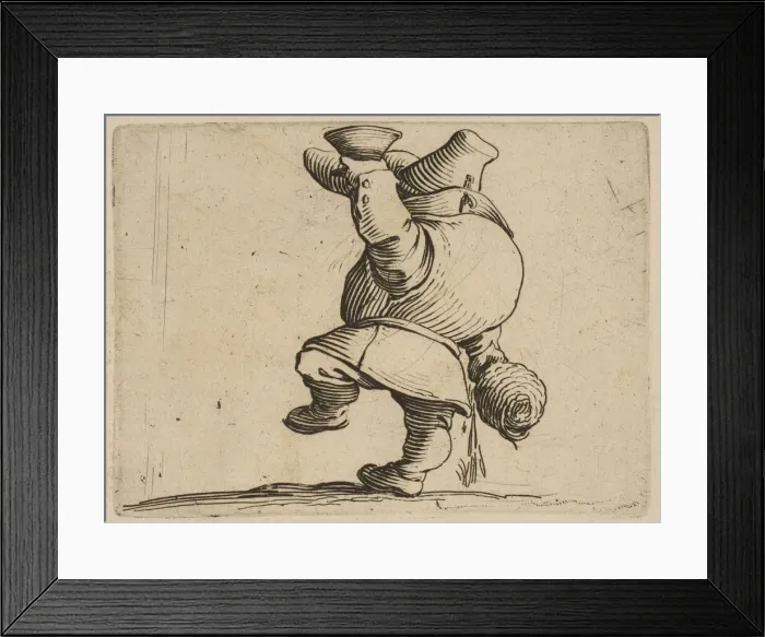 Framed Print : Le Buveur Vu de Dos (The Drinker Seen from Behind), from Varie Figure Gobbi, suite appe Framed Print : Le Buveur Vu de Dos (The Drinker Seen from Behind), from Varie Figure Gobbi, suite appe