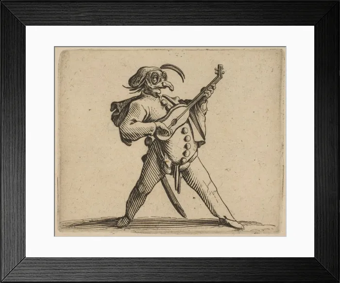 Framed Print : Le Comedien MasqueJouant de la Guitare (The Masked Comedian Playing the Guitar Framed Print : Le Comedien MasqueJouant de la Guitare (The Masked Comedian Playing the Guitar