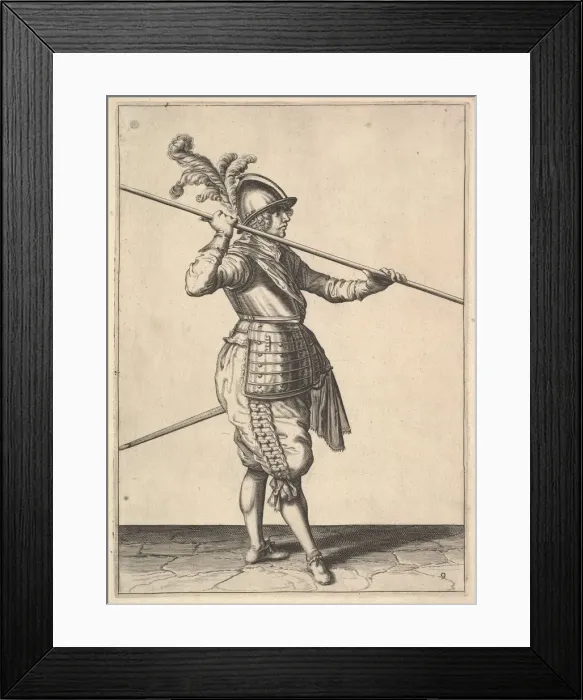 Framed Print : The second movement for bringing the pike on to the shoulder and holding it horizontally Framed Print : The second movement for bringing the pike on to the shoulder and holding it horizontally