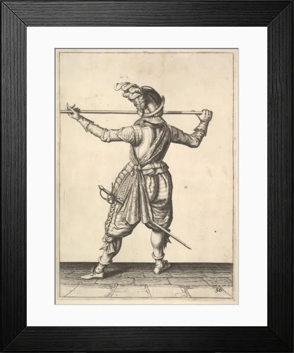 Framed Print : A soldier, seen from the rear, while turning to the right Framed Print : A soldier, seen from the rear, while turning to the right