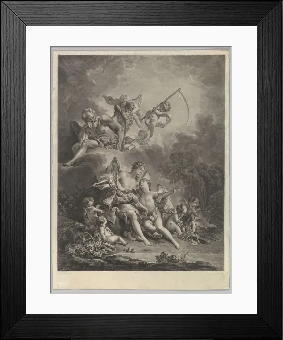 Framed Print : L Hymen et l Amour (Hymen and Cupid), 18th century. Creator: Jacques Firmin Beauvarlet Framed Print : L Hymen et l Amour (Hymen and Cupid), 18th century. Creator: Jacques Firmin Beauvarlet