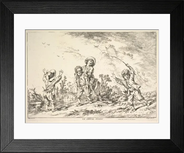 Framed Print : Leapfrog, mid to late 18th century. Creator: Jacques Gabriel Huquier Framed Print : Leapfrog, mid to late 18th century. Creator: Jacques Gabriel Huquier
