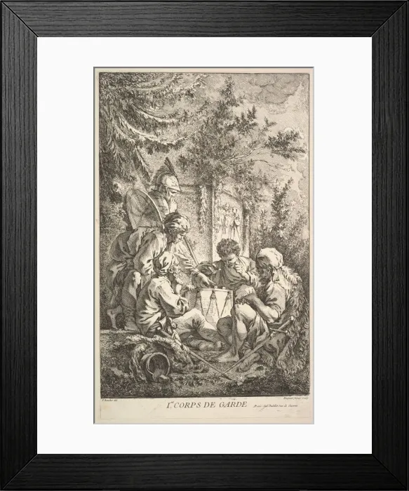 Framed Print : First Guard-Room, ca. 1754. Creator: Jacques Gabriel Huquier Framed Print : First Guard-Room, ca. 1754. Creator: Jacques Gabriel Huquier