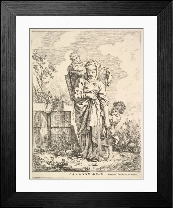 Framed Print : The Good Mother, 18th century. Creator: Jacques Gabriel Huquier Framed Print : The Good Mother, 18th century. Creator: Jacques Gabriel Huquier
