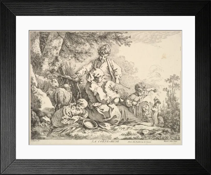 Framed Print : Bagpipes, mid to late 18th century. Creator: Jacques Gabriel Huquier Framed Print : Bagpipes, mid to late 18th century. Creator: Jacques Gabriel Huquier