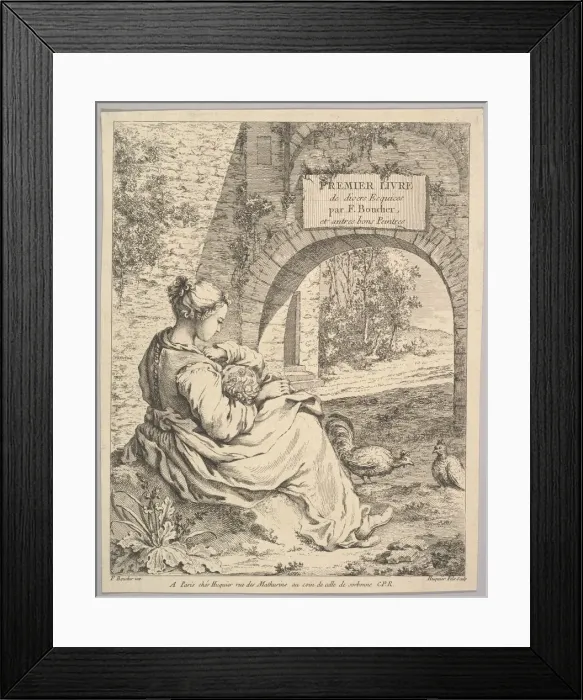 Framed Print : Frontispiece, mid to late 18th century. Creator: Jacques Gabriel Huquier Framed Print : Frontispiece, mid to late 18th century. Creator: Jacques Gabriel Huquier