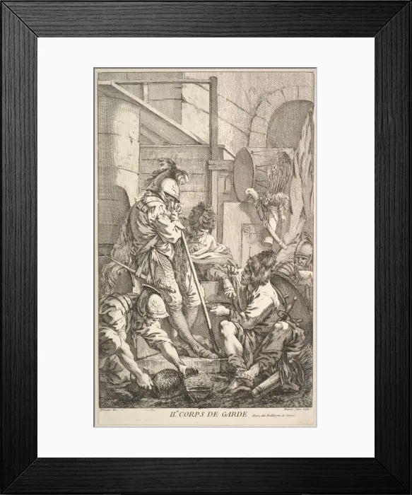 Framed Print : Second Guard-Room, mid to late 18th century. Creator: Jacques Gabriel Huquier Framed Print : Second Guard-Room, mid to late 18th century. Creator: Jacques Gabriel Huquier
