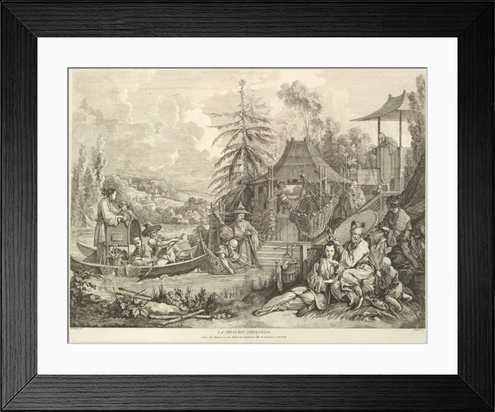 Framed Print : La pesche chinoise (Chinese Fishing), from Chinoiseries, after 1743 Framed Print : La pesche chinoise (Chinese Fishing), from Chinoiseries, after 1743