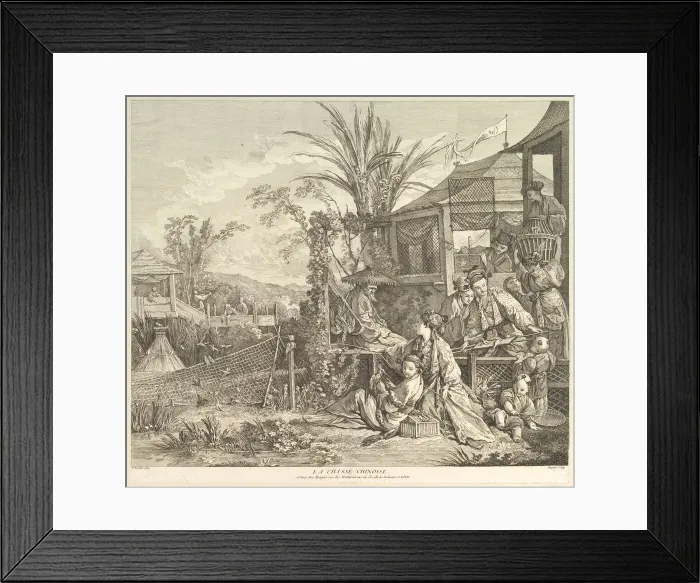 Framed Print : La Chasse Chinoise (The Chinese Hunt), from Chinoiseries, after 1743 Framed Print : La Chasse Chinoise (The Chinese Hunt), from Chinoiseries, after 1743