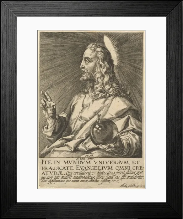 Framed Print : Christ, from Christ and the Twelve Apostles, before 1609. Creator: Jacques Granthomme Framed Print : Christ, from Christ and the Twelve Apostles, before 1609. Creator: Jacques Granthomme