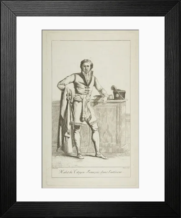 Framed Print : Inside Attire of the French Citizen, 1794. Creator: Vivant Denon Framed Print : Inside Attire of the French Citizen, 1794. Creator: Vivant Denon