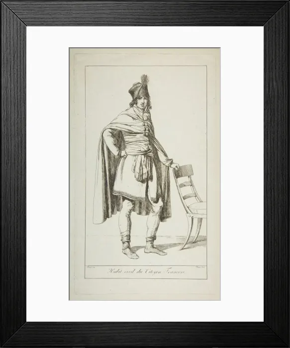 Framed Print : Civil Garb of the French Citizen, 1794. Creator: Vivant Denon Framed Print : Civil Garb of the French Citizen, 1794. Creator: Vivant Denon