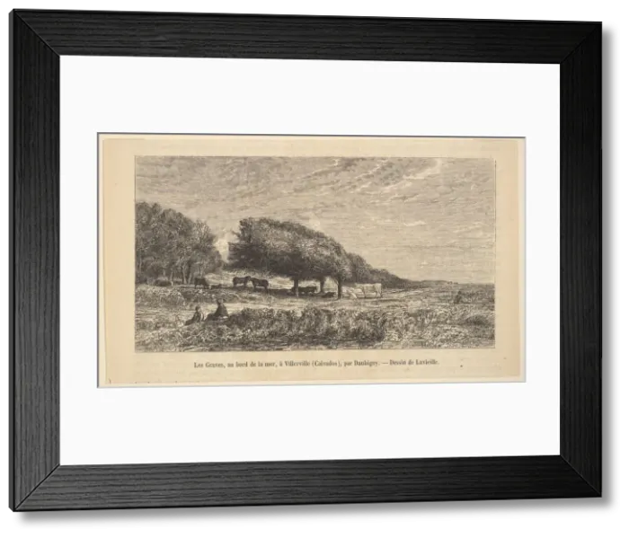 Framed Print : The Shoreline, 1835-78. Creator: Jacques-Adrien Lavieille Framed Print : The Shoreline, 1835-78. Creator: Jacques-Adrien Lavieille