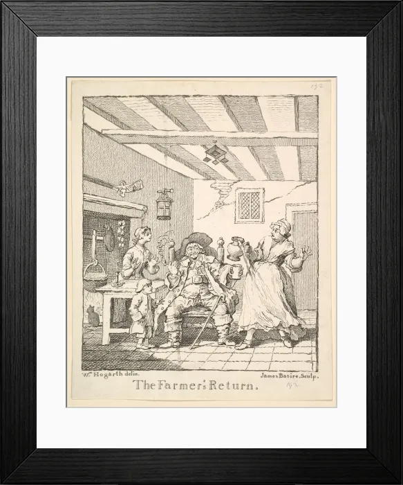 Framed Print : Frontispiece to The Farmers Return, March 1762. Creator: James Basire I