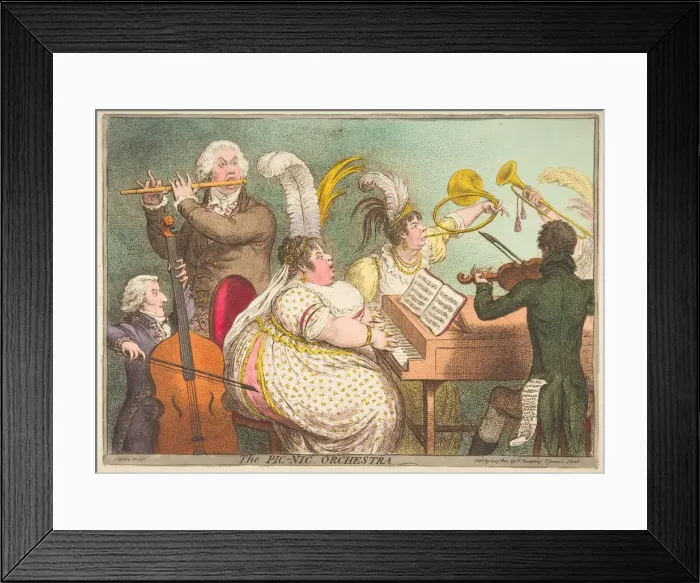 Framed Print : The Pic-Nic Orchestra, April 23, 1802. Creator: James Gillray Framed Print : The Pic-Nic Orchestra, April 23, 1802. Creator: James Gillray
