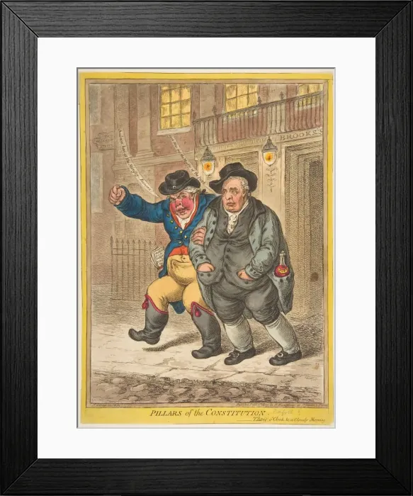 Framed Print : Pillars of the Constitution, February 1, 1809. Creator: James Gillray Framed Print : Pillars of the Constitution, February 1, 1809. Creator: James Gillray