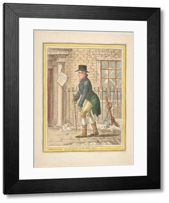 Framed Print : Maecenas, in pursuit of the Fine Arts. -Scene, Pall Mall; a Frosty Morning, May 9, 1808 Framed Print : Maecenas, in pursuit of the Fine Arts. -Scene, Pall Mall; a Frosty Morning, May 9, 1808