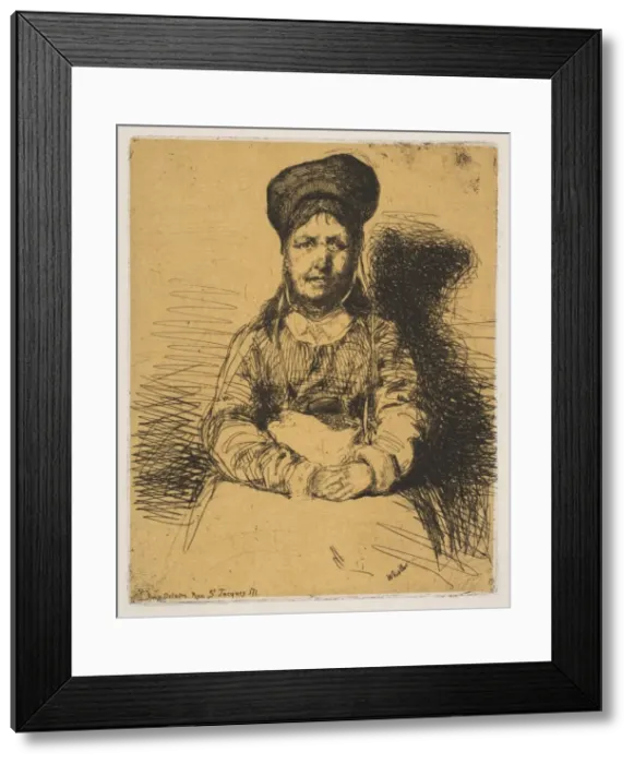 Framed Print : La Retameuse, 1858. Creator: James Abbott McNeill Whistler Framed Print : La Retameuse, 1858. Creator: James Abbott McNeill Whistler