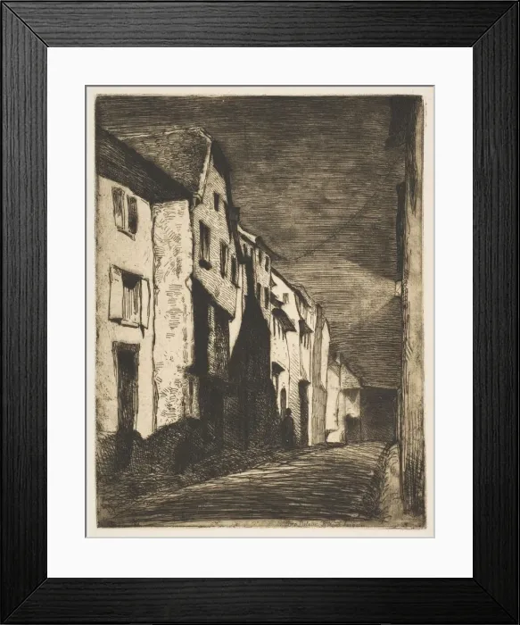 Framed Print : Street at Saverne, 1858. Creator: James Abbott McNeill Whistler Framed Print : Street at Saverne, 1858. Creator: James Abbott McNeill Whistler