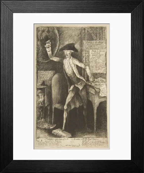 Framed Print : Frontispiece to the 2nd Edition of Lord St[anhop]es Observations on Mr. Pitts Pl