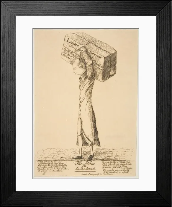 Framed Print : The Atlas of the Landed Interest, February 18, 1784. Creator: James Sayers Framed Print : The Atlas of the Landed Interest, February 18, 1784. Creator: James Sayers