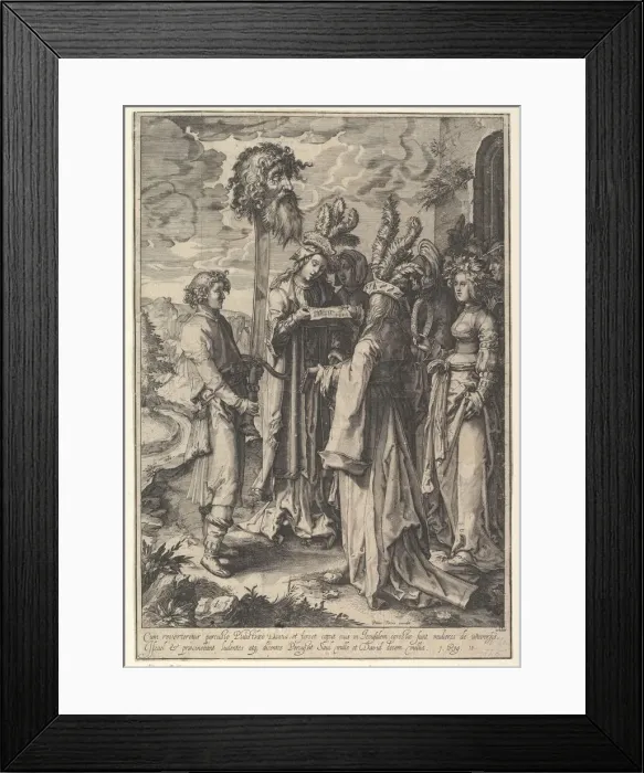 Framed Print : The Hymn of the Daughters of Israel and David (copy). n. d. Creator: Jan Saenredam Framed Print : The Hymn of the Daughters of Israel and David (copy). n. d. Creator: Jan Saenredam