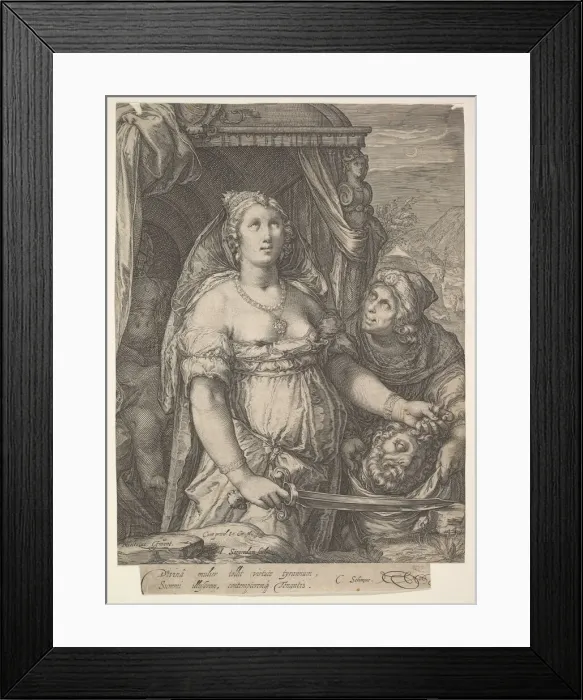 Framed Print : Judith and the Head of Holofernes, 1575-1607. Creator: Jan Saenredam Framed Print : Judith and the Head of Holofernes, 1575-1607. Creator: Jan Saenredam