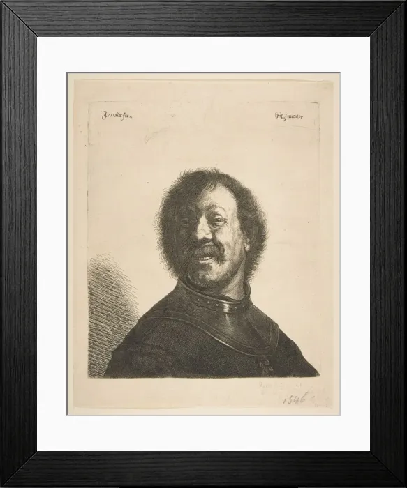 Framed Print : Laughing Man in a Gorget, 1620-40. Creator: Jan Georg van Vliet Framed Print : Laughing Man in a Gorget, 1620-40. Creator: Jan Georg van Vliet