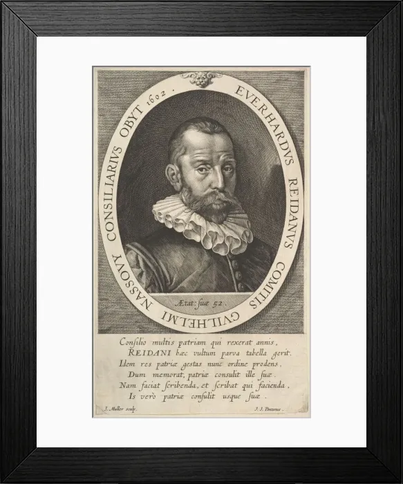 Framed Print : Portrait of Everhard van Reyd, Councillor of William, Prince of Orange, 1602 Framed Print : Portrait of Everhard van Reyd, Councillor of William, Prince of Orange, 1602