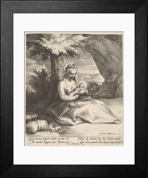 Framed Print : Rest on the Flight into Egypt, ca. 1613. Creator: Jan Muller Framed Print : Rest on the Flight into Egypt, ca. 1613. Creator: Jan Muller