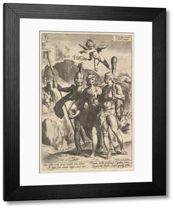 Framed Print : Hercules Being Shown the Mountainous Road to the Temple of Immortal Fame in the Compan Framed Print : Hercules Being Shown the Mountainous Road to the Temple of Immortal Fame in the Compan
