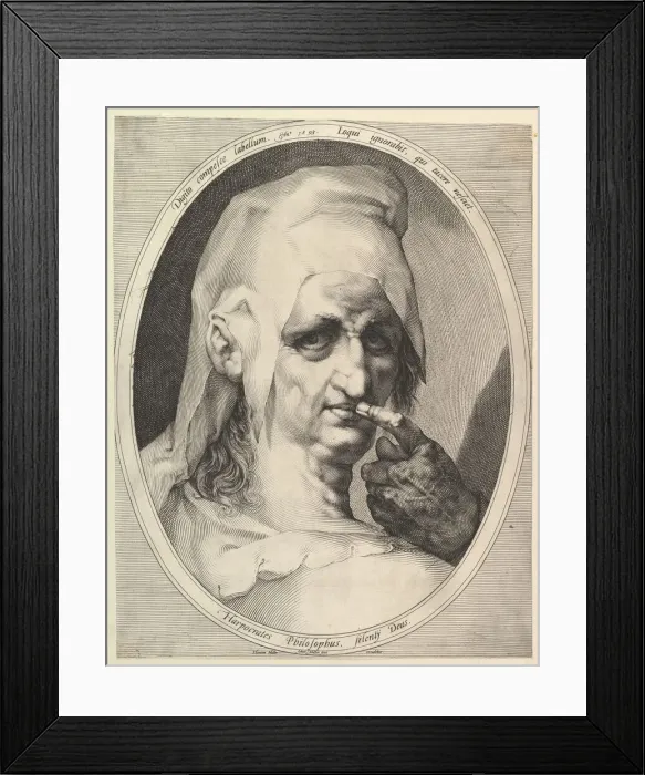 Framed Print : Harpocrates, Philosopher, ca. 1611. Creator: Jan Muller Framed Print : Harpocrates, Philosopher, ca. 1611. Creator: Jan Muller