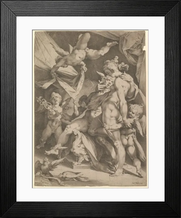Framed Print : Venus and Mercury, ca. 1600. Creator: Jan Muller Framed Print : Venus and Mercury, ca. 1600. Creator: Jan Muller