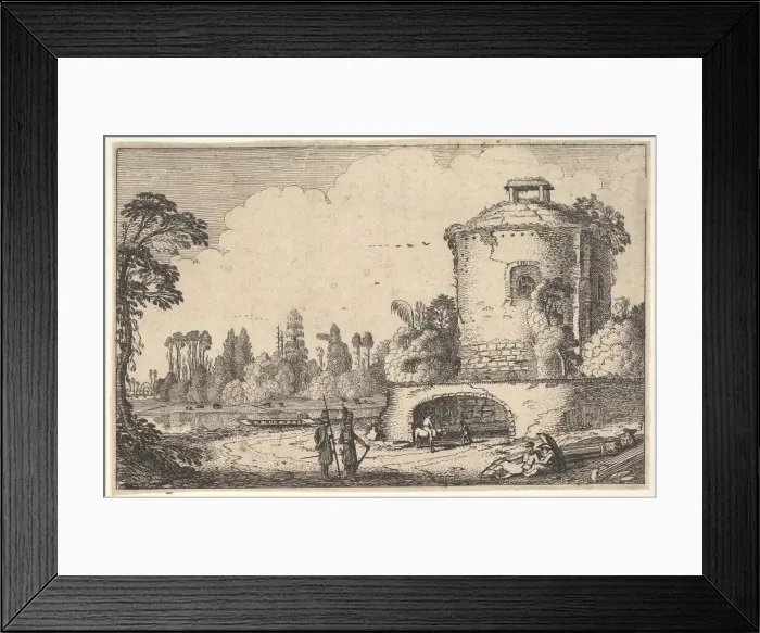 Framed Print : Landscape with a Round Tower, ca. 1616. Creator: Jan van de Velde II Framed Print : Landscape with a Round Tower, ca. 1616. Creator: Jan van de Velde II