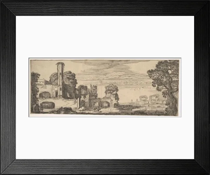 Framed Print : Riverscape with Ruins of a Castle (from Landscapes and Ruins), ca. 1615 Framed Print : Riverscape with Ruins of a Castle (from Landscapes and Ruins), ca. 1615